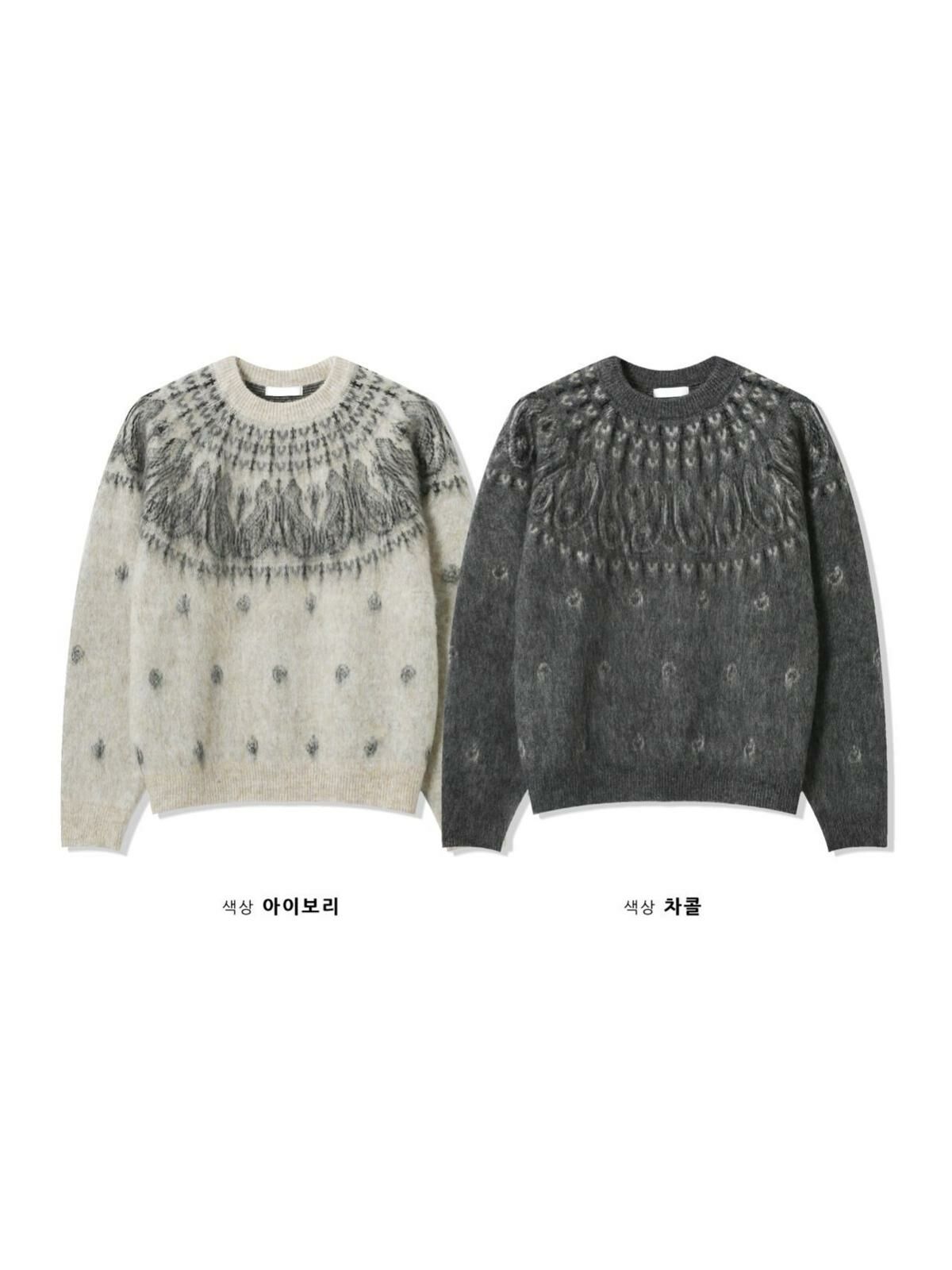 圓領民族花針織衫 T5618