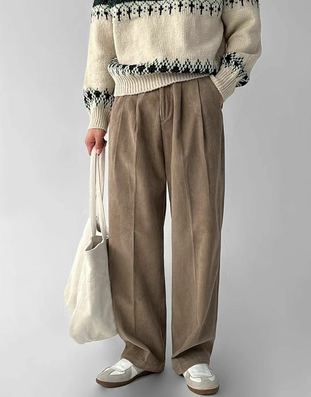 淨色薄燈心絨鬆身褲 FATAL-025P