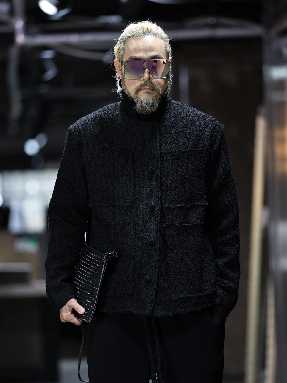 純色單調花呢小香夾克