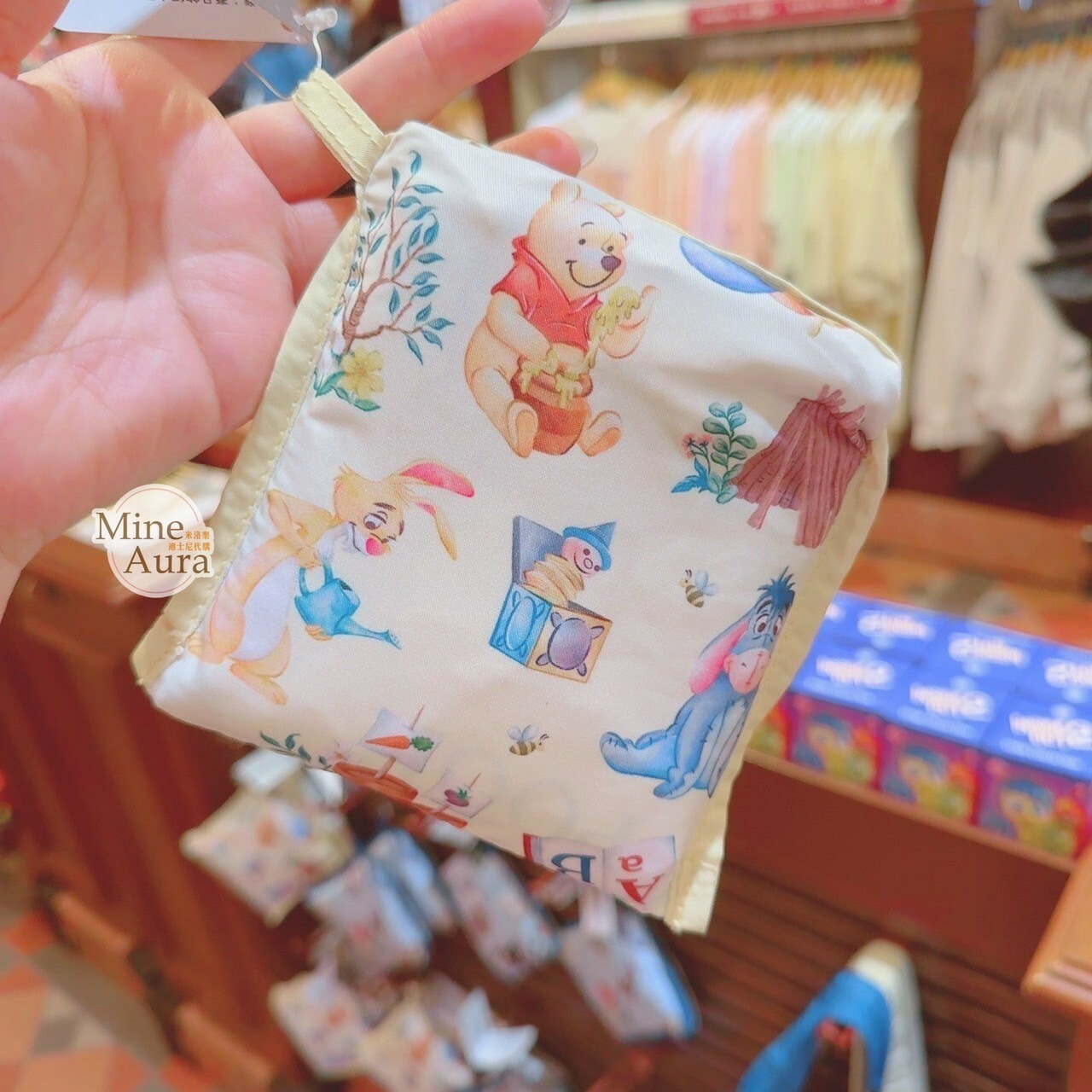 小熊維尼 Winnie the Pooh 圖案 折疊收納 環保 購物袋 -香港迪士尼樂園