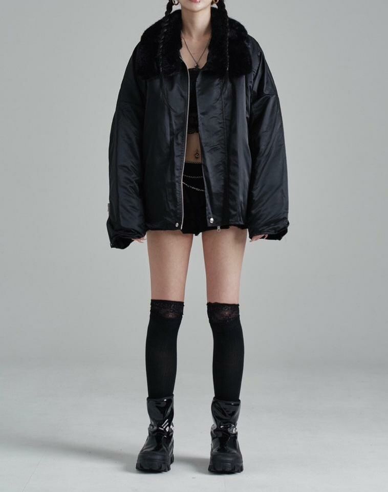 毛毛領拉鍊外套 Seeot-019JK