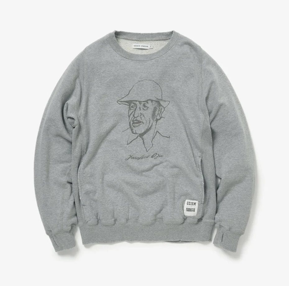 NONNATIVE x UNDERCOVER MONK CREW PULLOVER COTTON SWEAT “OZU” - GREY PRE ORDER ITEM (預訂中)