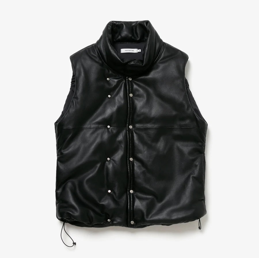 NONNATIVE 2024 A/W HIKER PUFF VEST SHEEP LEATHER - BLACK PRE ORDER ITEM (預訂中)