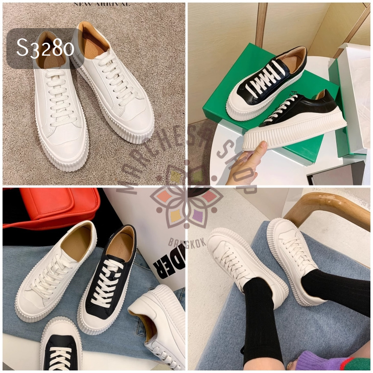 S3280 - 全真皮牛皮厚底休閒鞋