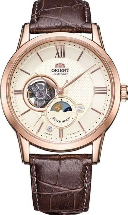 萬年鐘錶 - 東方錶  ORIENT   日月晝夜之美 Orient Bambino系列月象機械腕錶  RA-AS0009S  錶徑 : 42mm