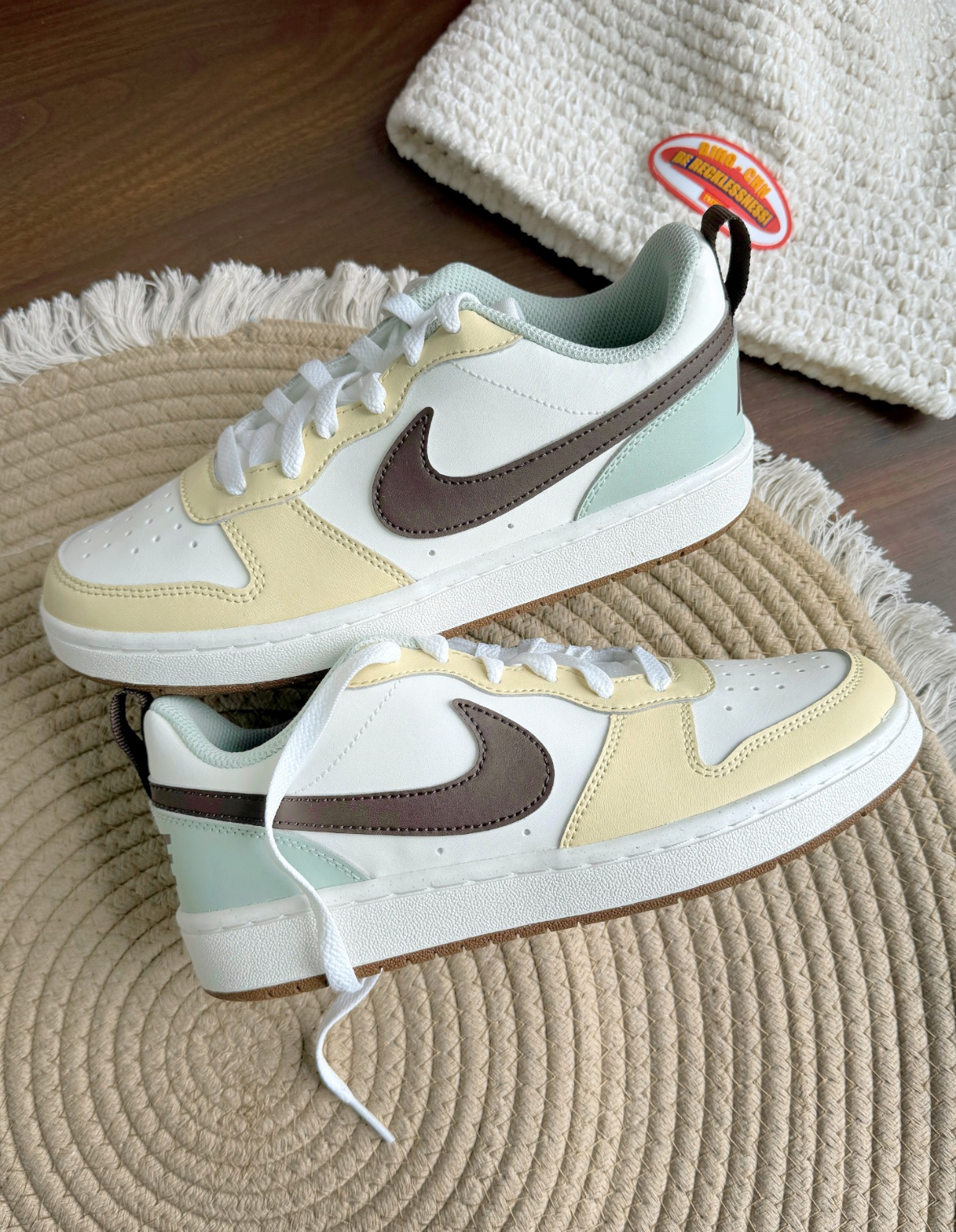 Nike Court Brough 白黃色 咖啡色 薄荷綠 大童款 HV1804-121/預購