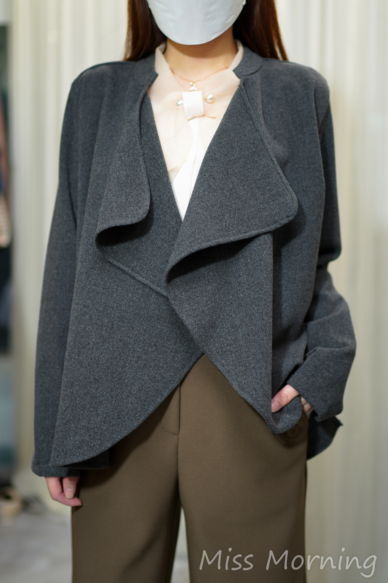 層次大反領外套(14292)