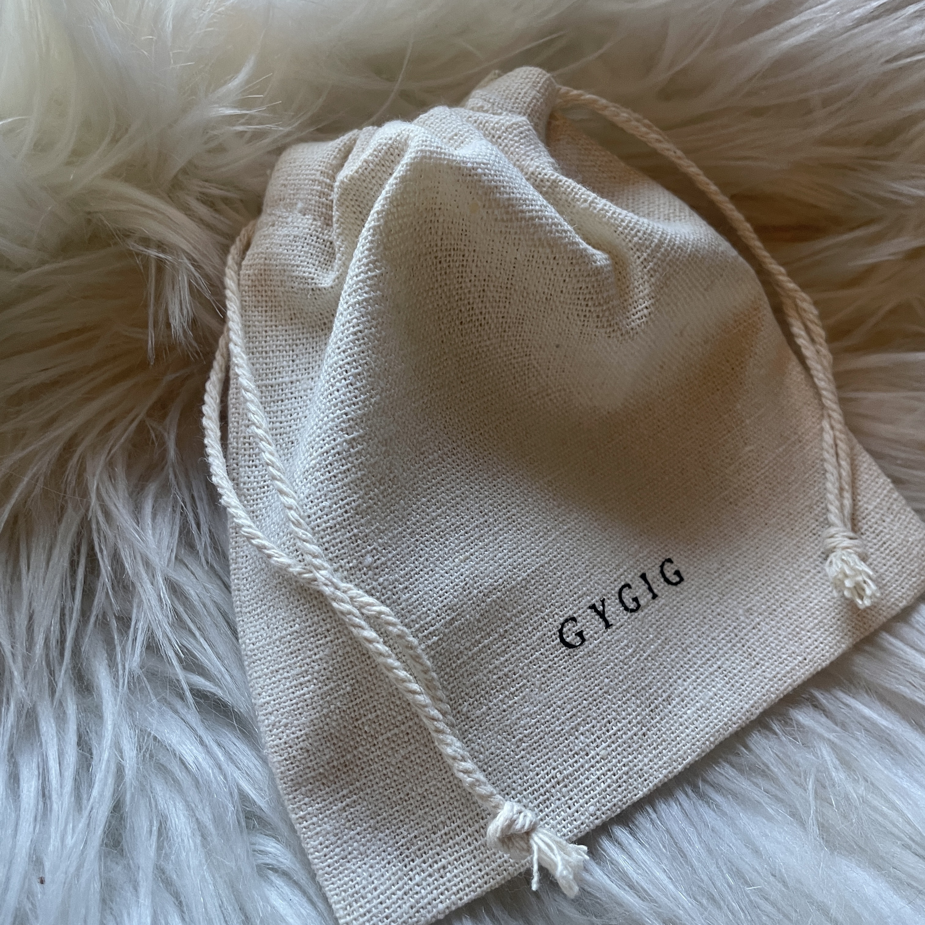 GY米黑編織拉繩收納袋