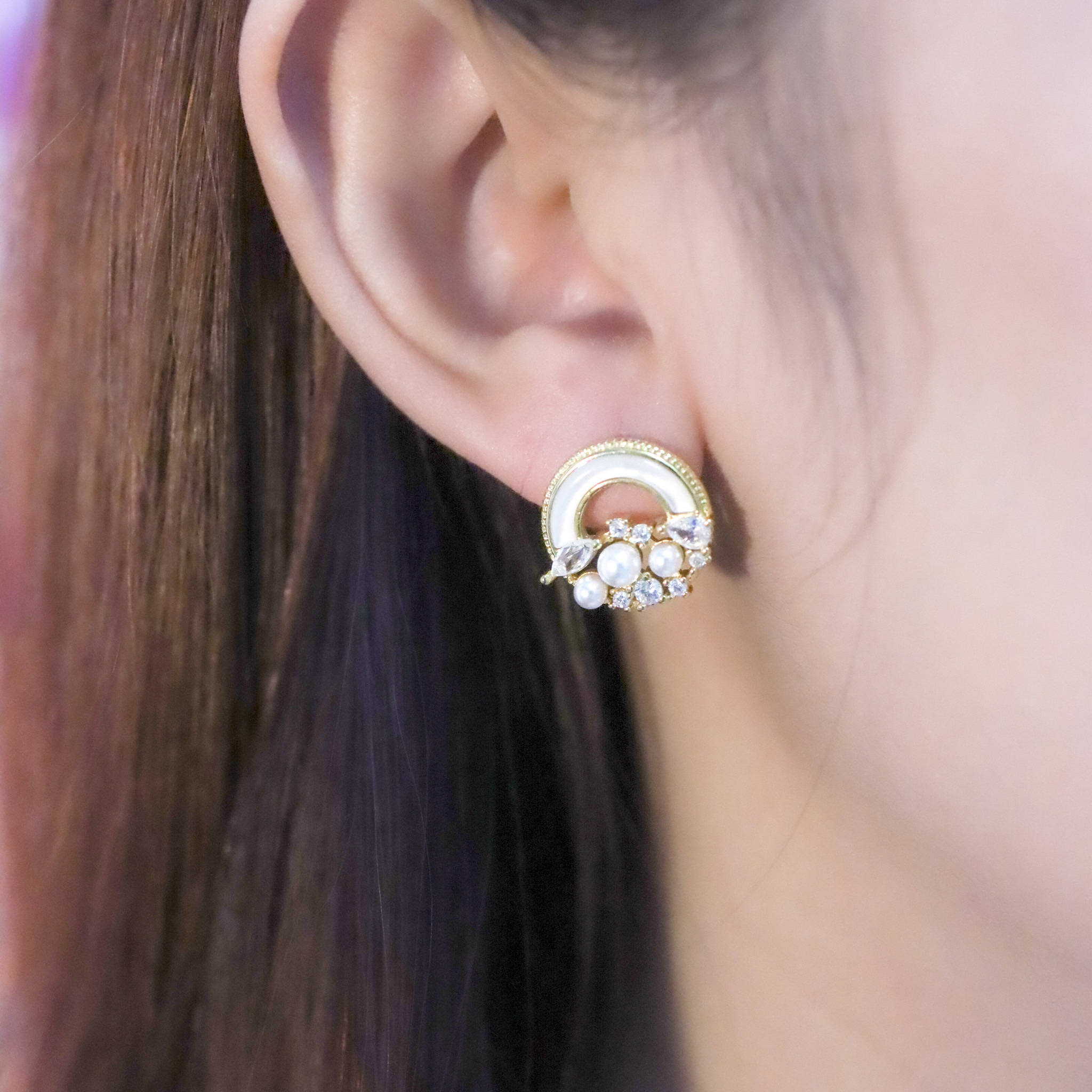 | 925純銀・珍珠 | 中古小拱門耳環 | EA0866 |