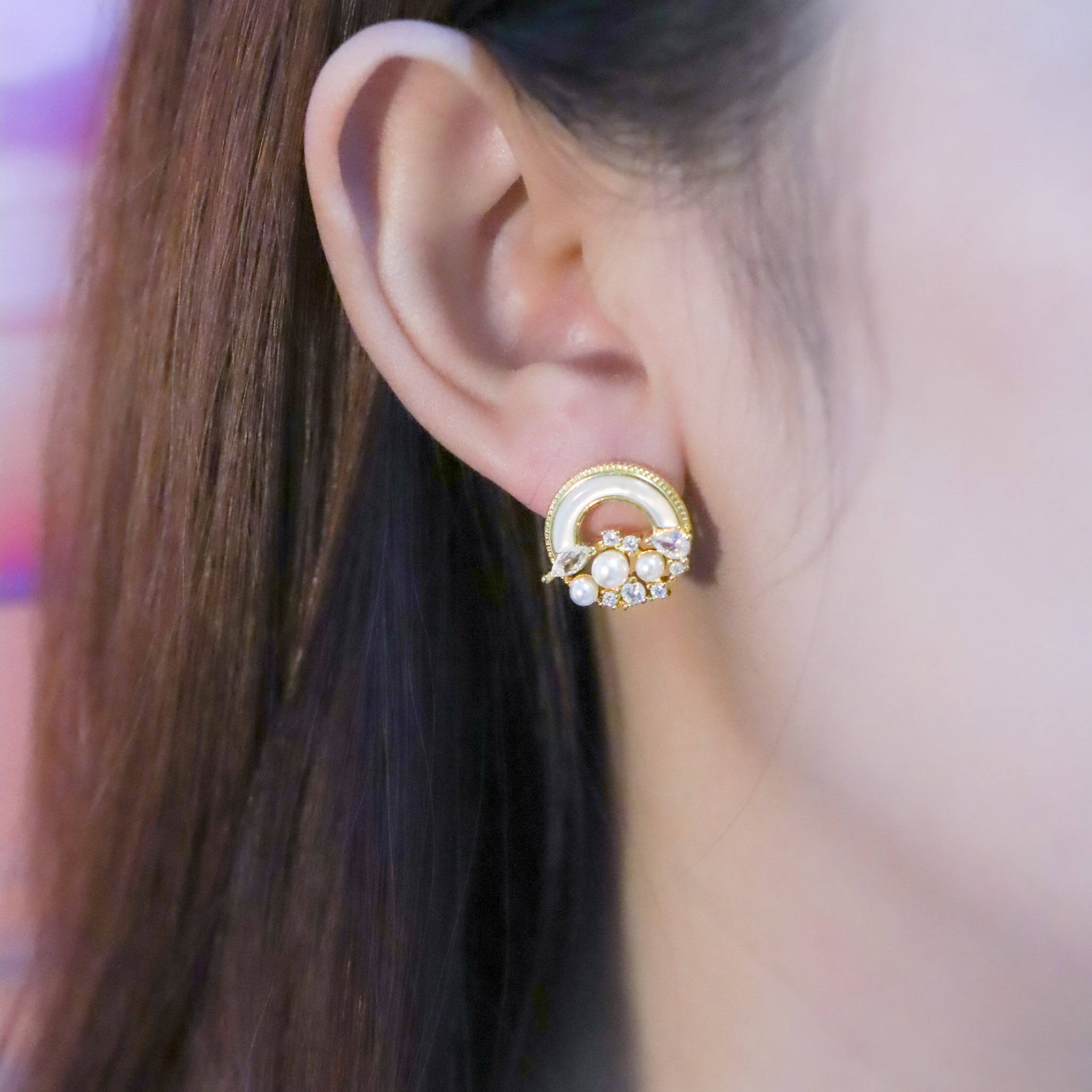 | 925純銀・珍珠 | 中古小拱門耳環 | EA0866 |