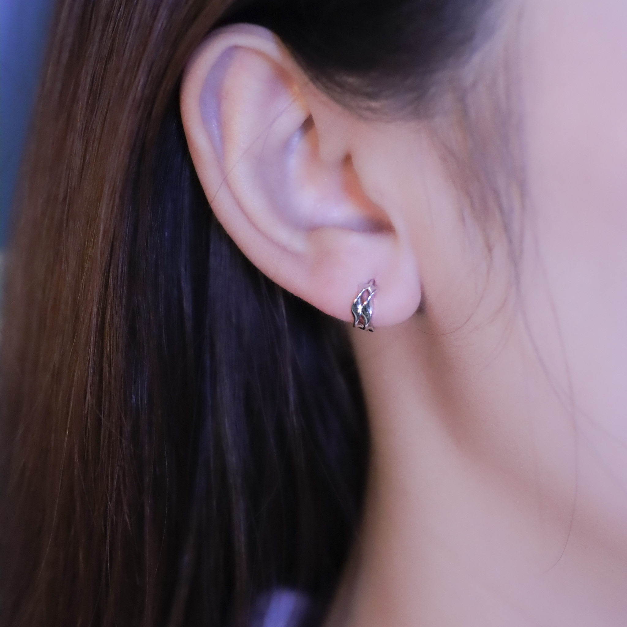 | 925 Silver・White Gold | Twist Double Earrings | EA0849 |