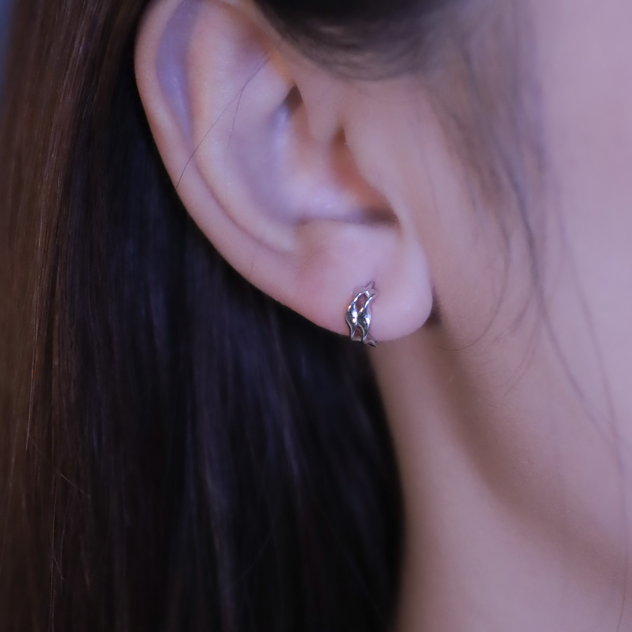 | 925 Silver・White Gold | Twist Double Earrings | EA0849 |