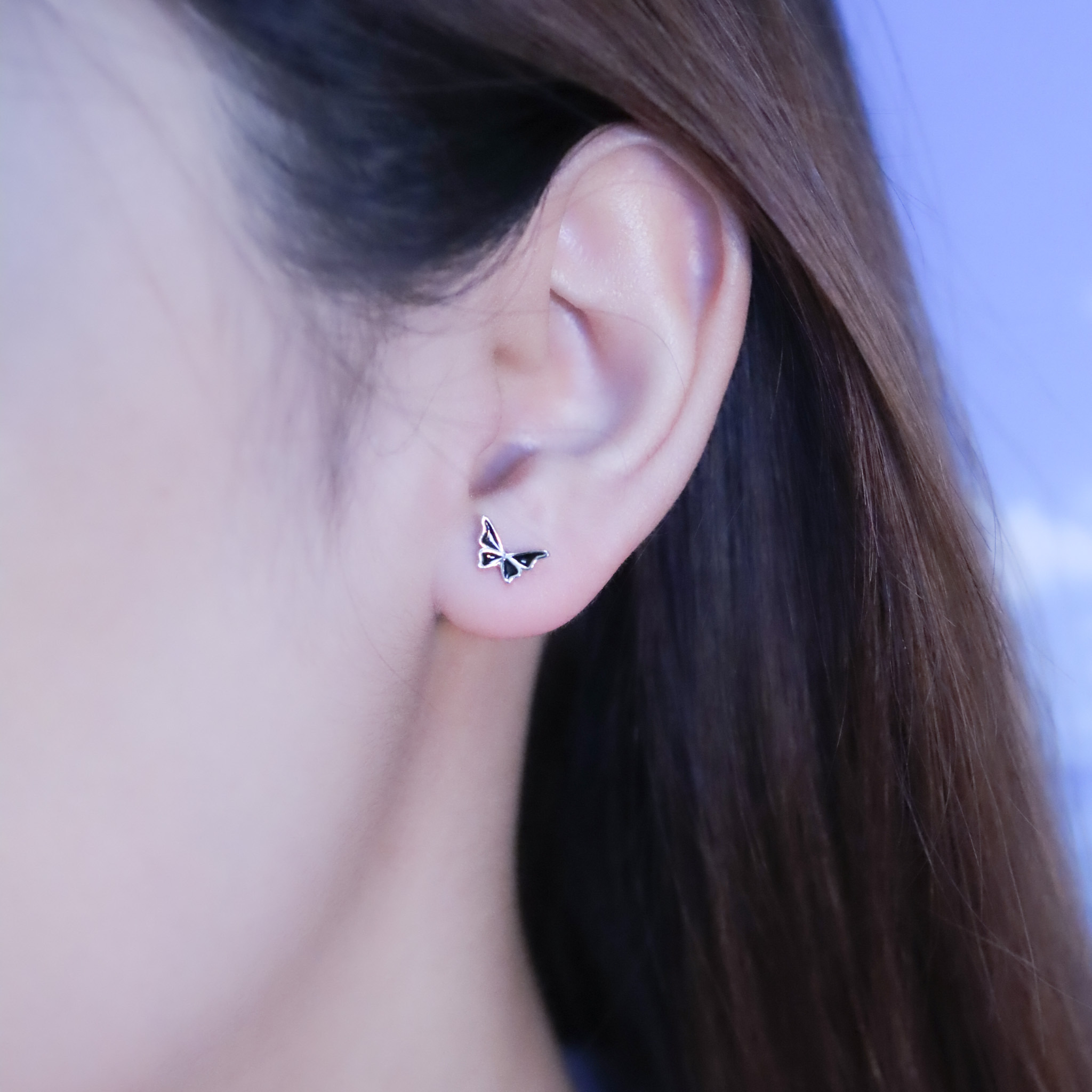 | 999足銀・白金 | 夜色蝴蝶耳環 | EA0856 |