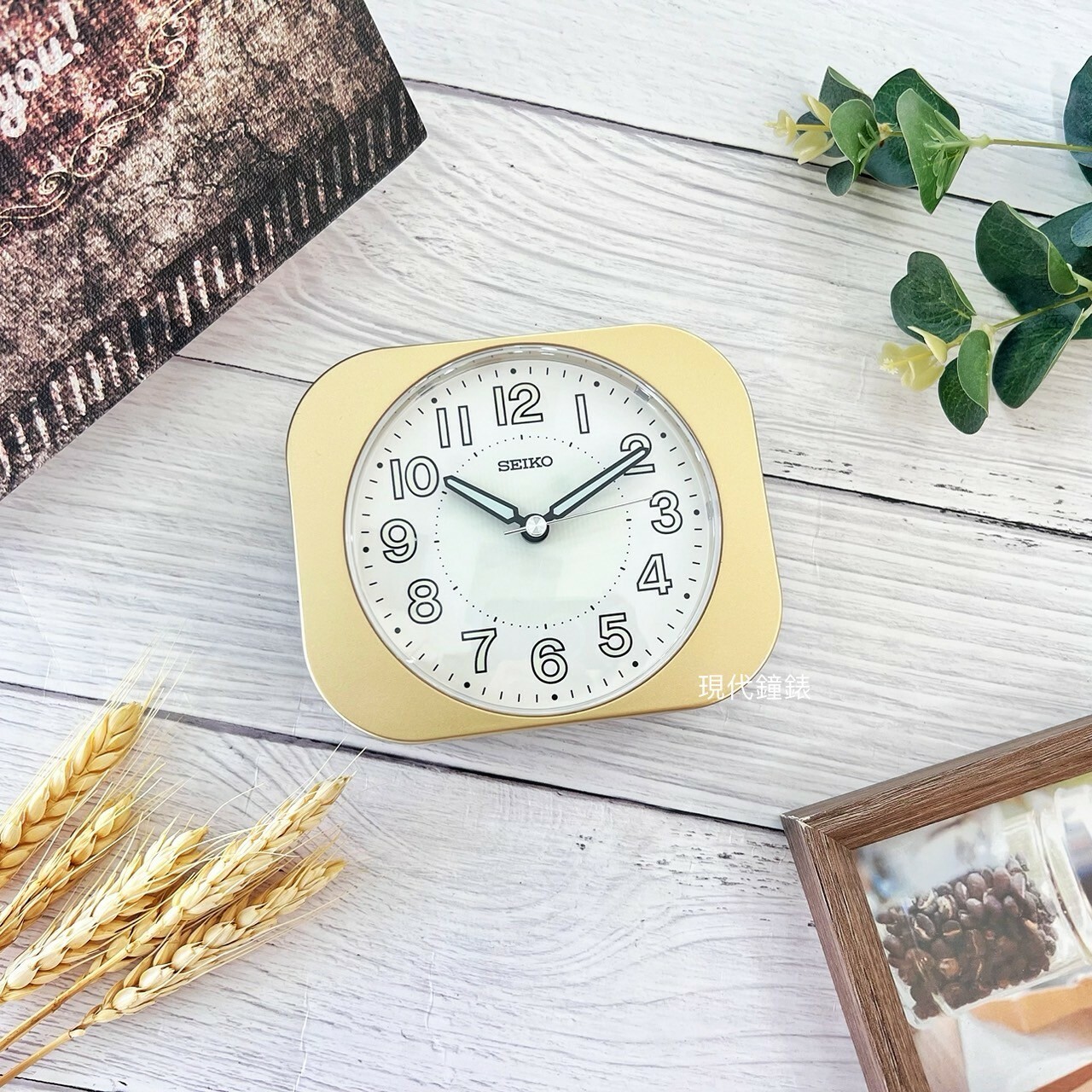 【SEIKO 精工】日本精工嗶嗶聲靜音貪睡鬧鐘 QHE206G 9.9X11.3cm 現代鐘錶
