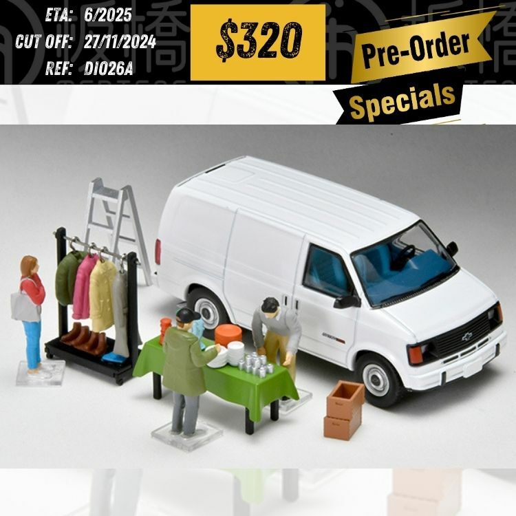 PO-$320 * Tomytec * 1:64 Diocolle 64 #Carsnap 26a Swap Meet Incl. CHEVROLET ASTRO Van [OD17/11]