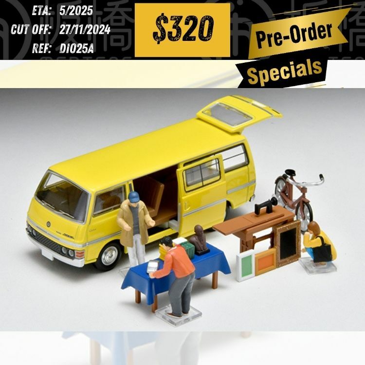 PO-$320 * Tomytec * 1:64 Diocolle 64 #Carsnap 25a Flea Market Including NISSAN HOMY [OD17/11]