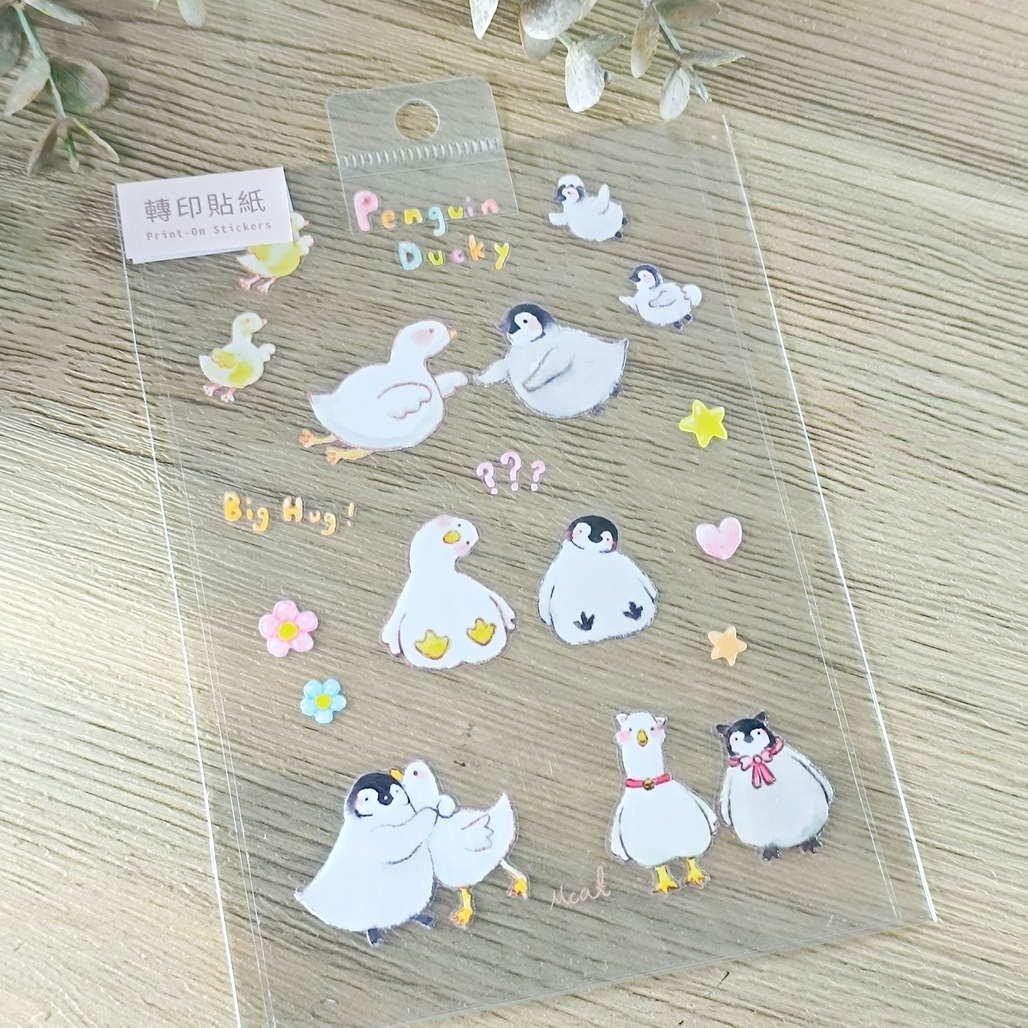 Mcat大薯貓．小企鵝與鴨鴨 轉印貼紙