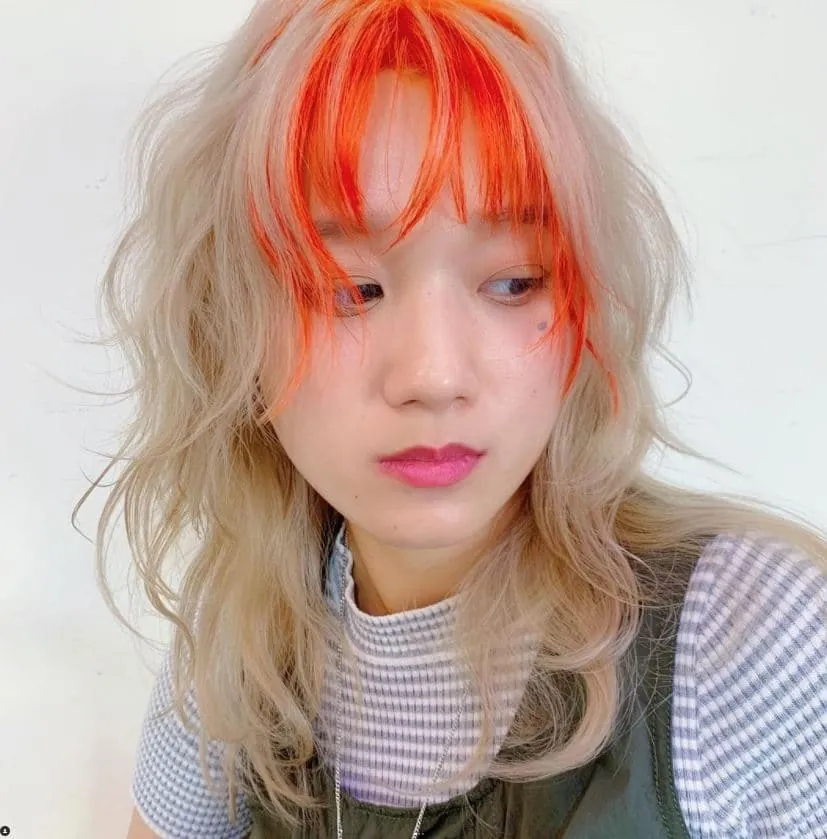 Hairstylist Nisa’s Creative Hair Color Creation – Partial Dye on Bangs (Orange)
