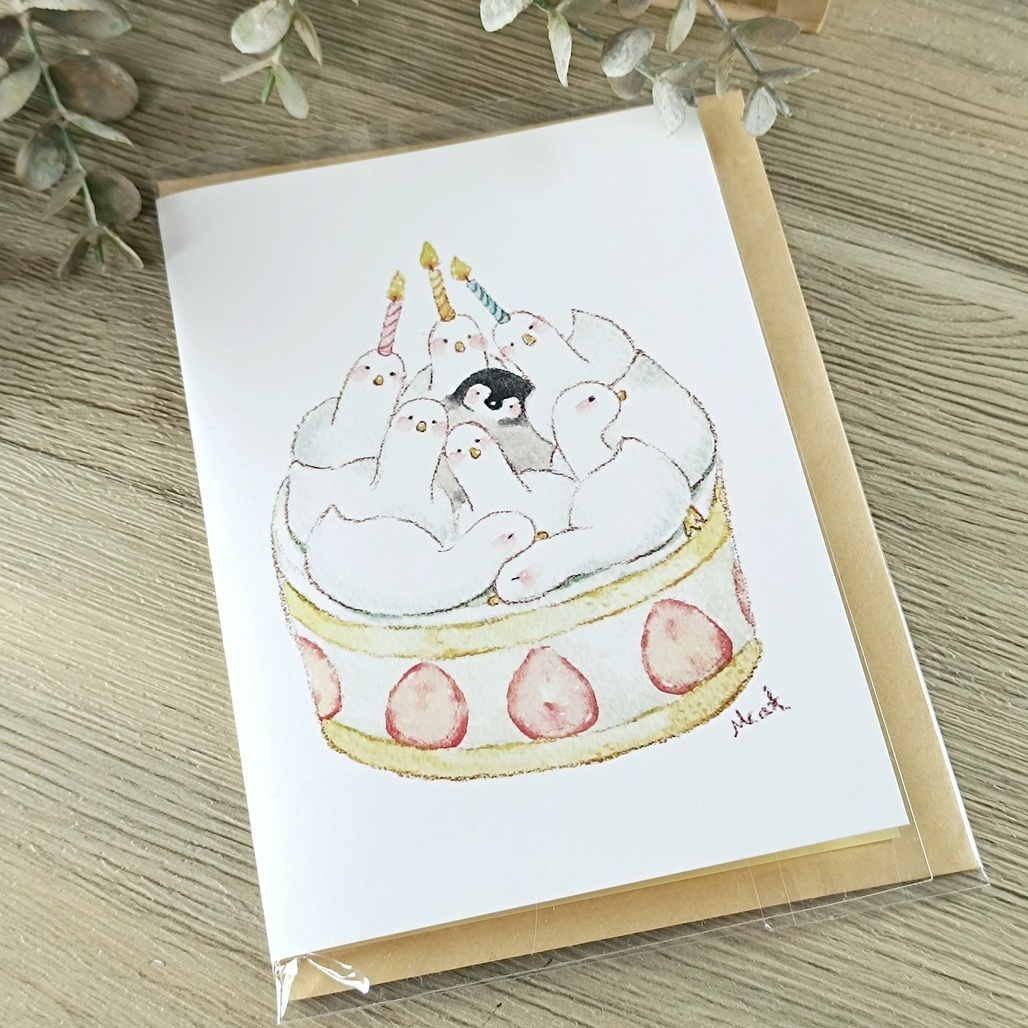 Mcat大薯貓．生日派對 插畫大卡片