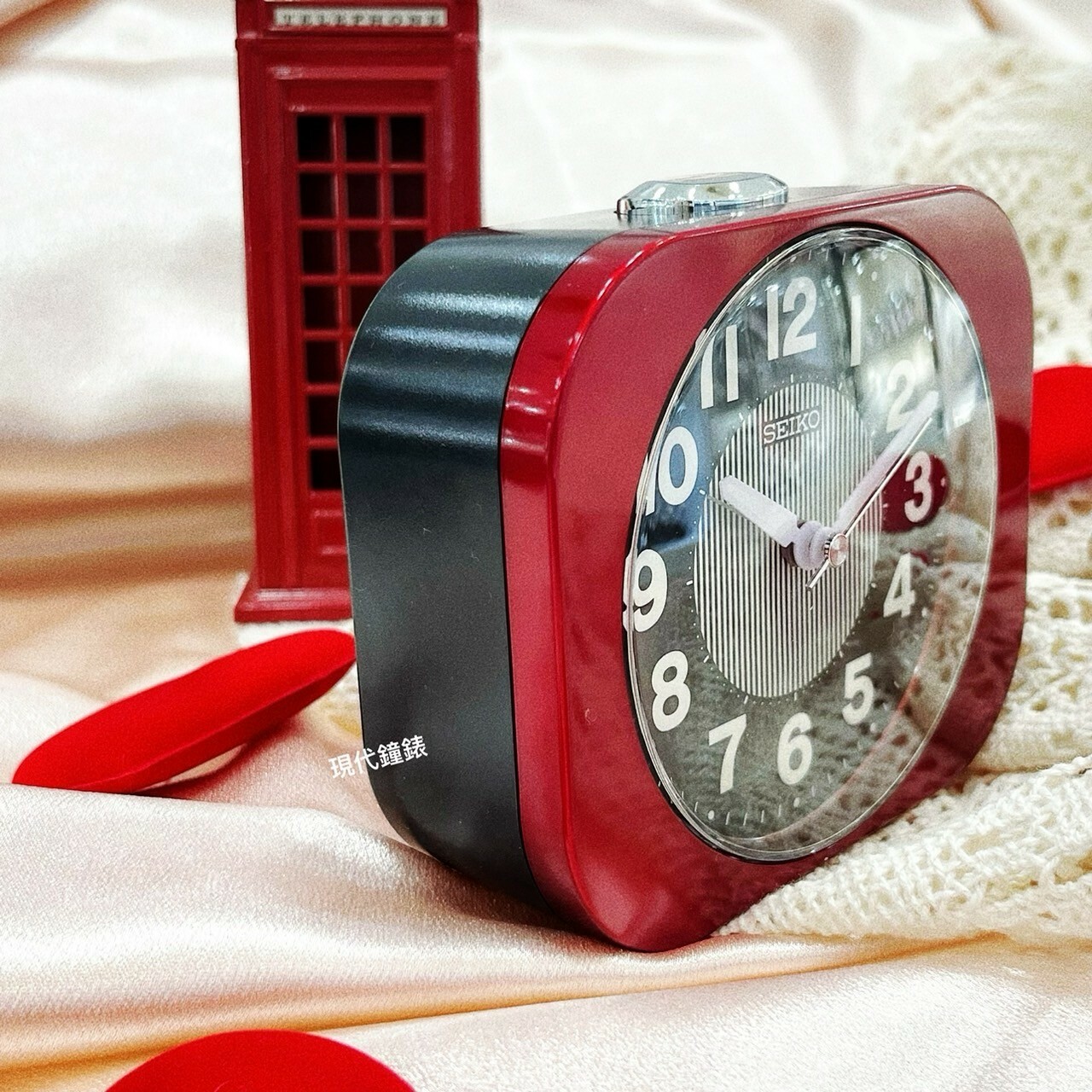 SEIKO 精工】日本精工嗶嗶聲靜音貪睡鬧鐘QHE206R 9.9X11.3cm 現代鐘錶