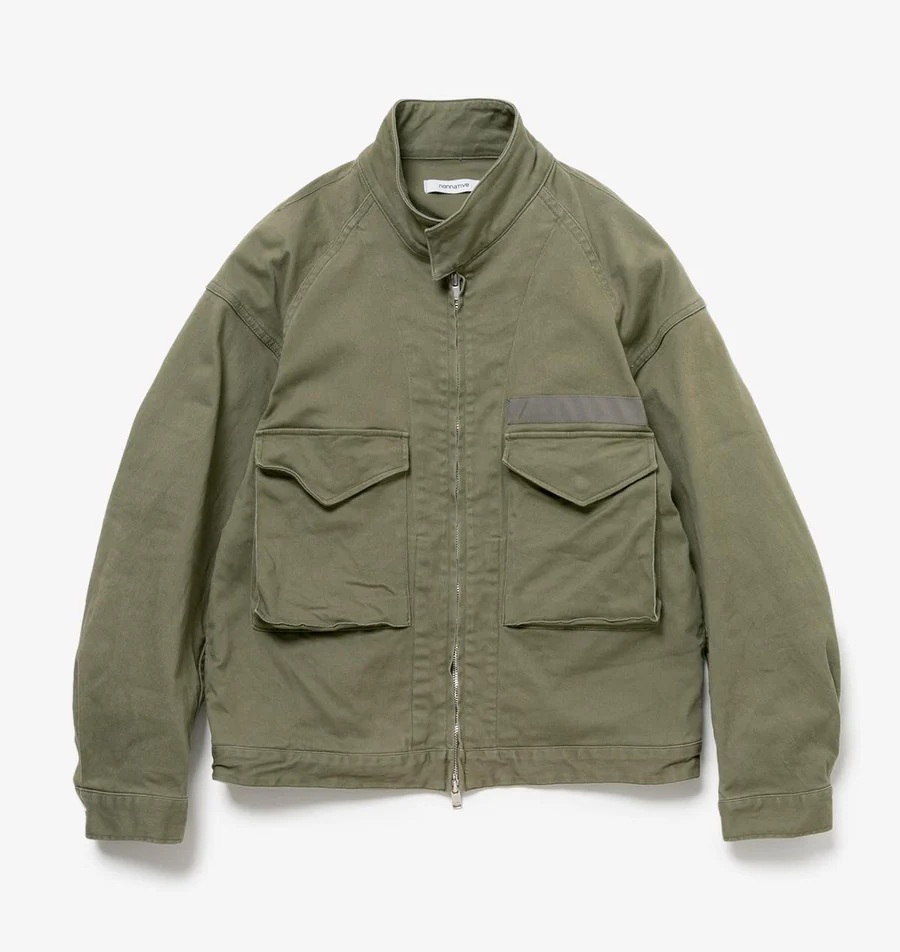 LAST PCS: NONNATIVE 2024 A/W TROOPER SHORT JACKET COTTON DRILL TWILL STRETCH - OLIVE SIZE S PRE ORDER ITEM (預訂中)