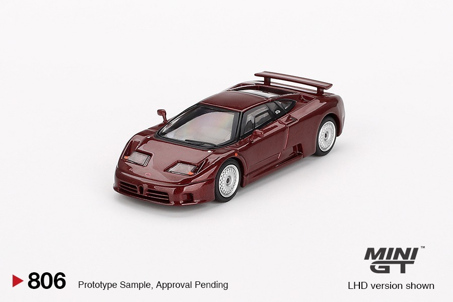 Mini GT 1/64 Bugatti 布加迪 EB110 GT Dark Red Metallic