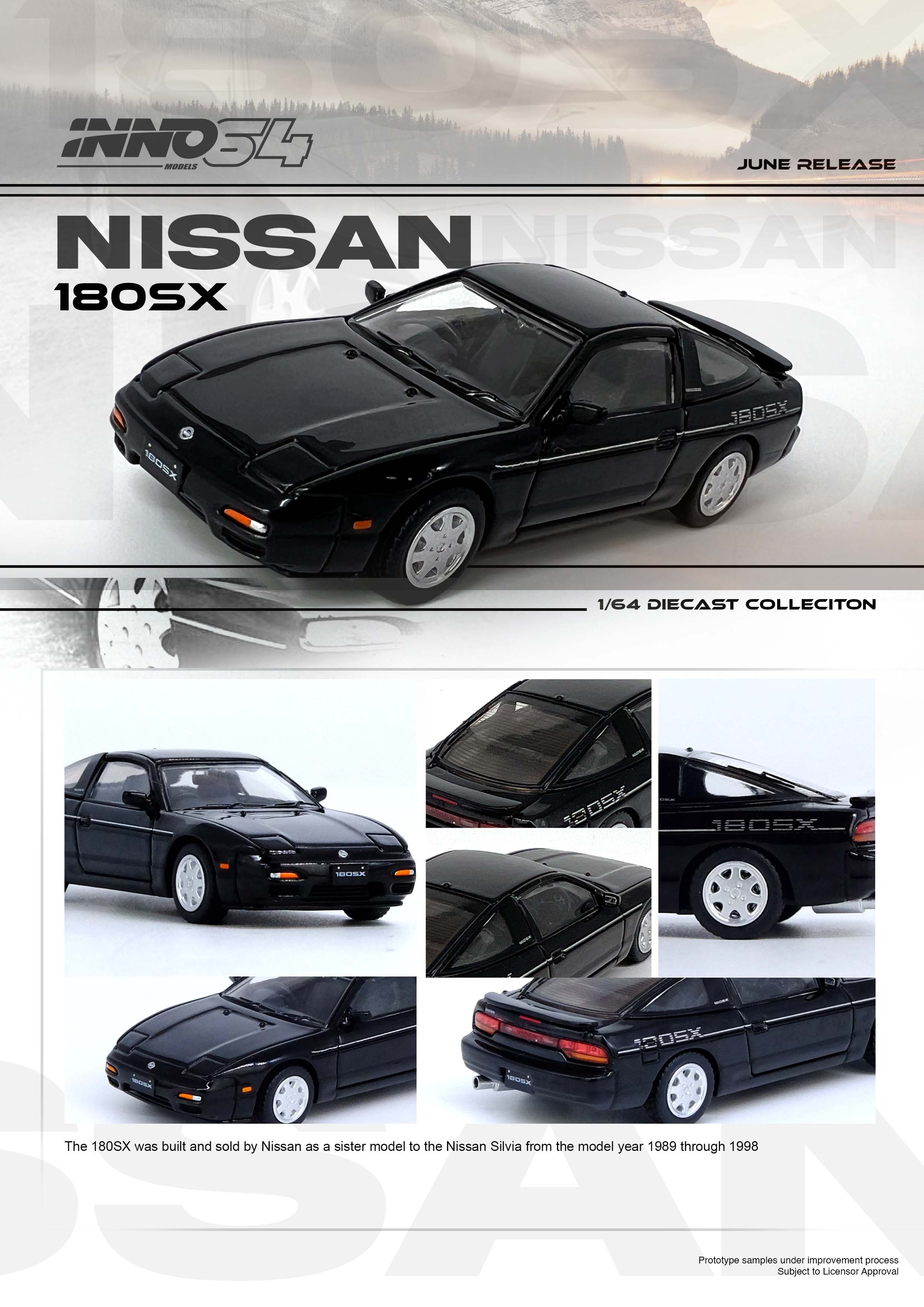 INNO64 1/64 Die-Cast NISSAN日產 180SX Black