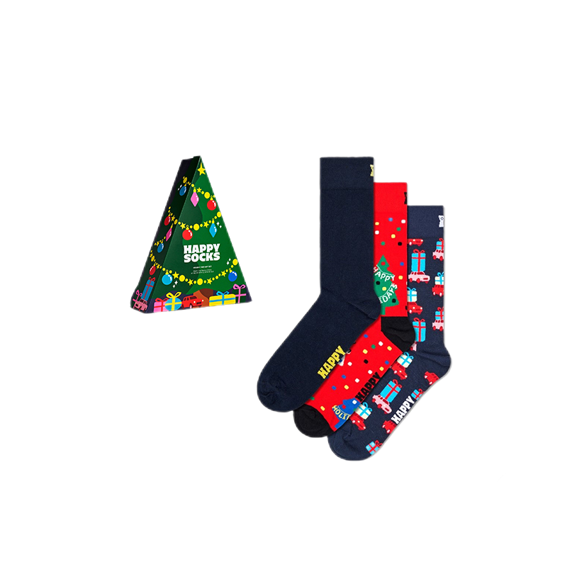 Happy Socks - 成人襪3件套 聖誕樹禮盒裝 (36-40)