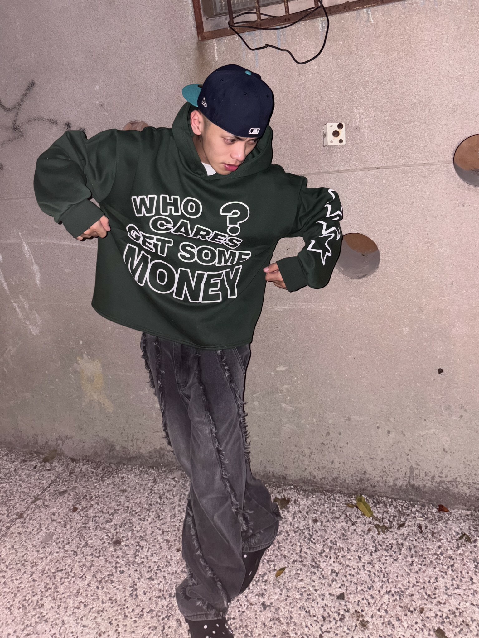 《B》GL鬚邊線型牛仔褲