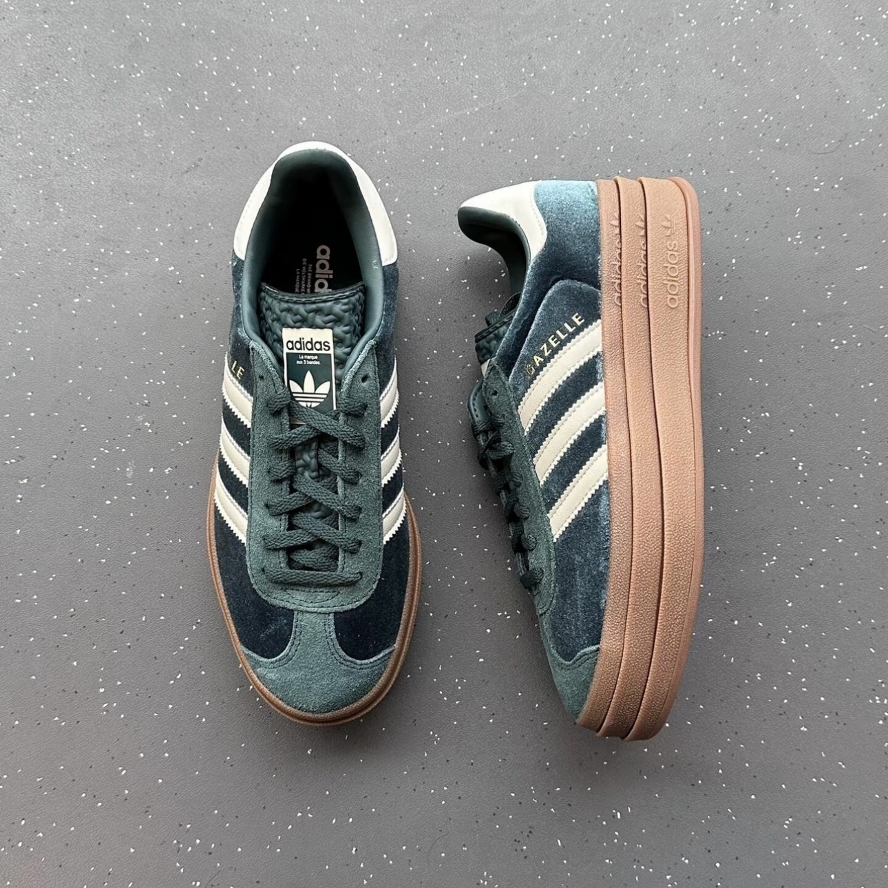 ADIDAS GAZELLE BOLD 天鵝絨綠 聖誕綠 厚底增高 女鞋 IG4391