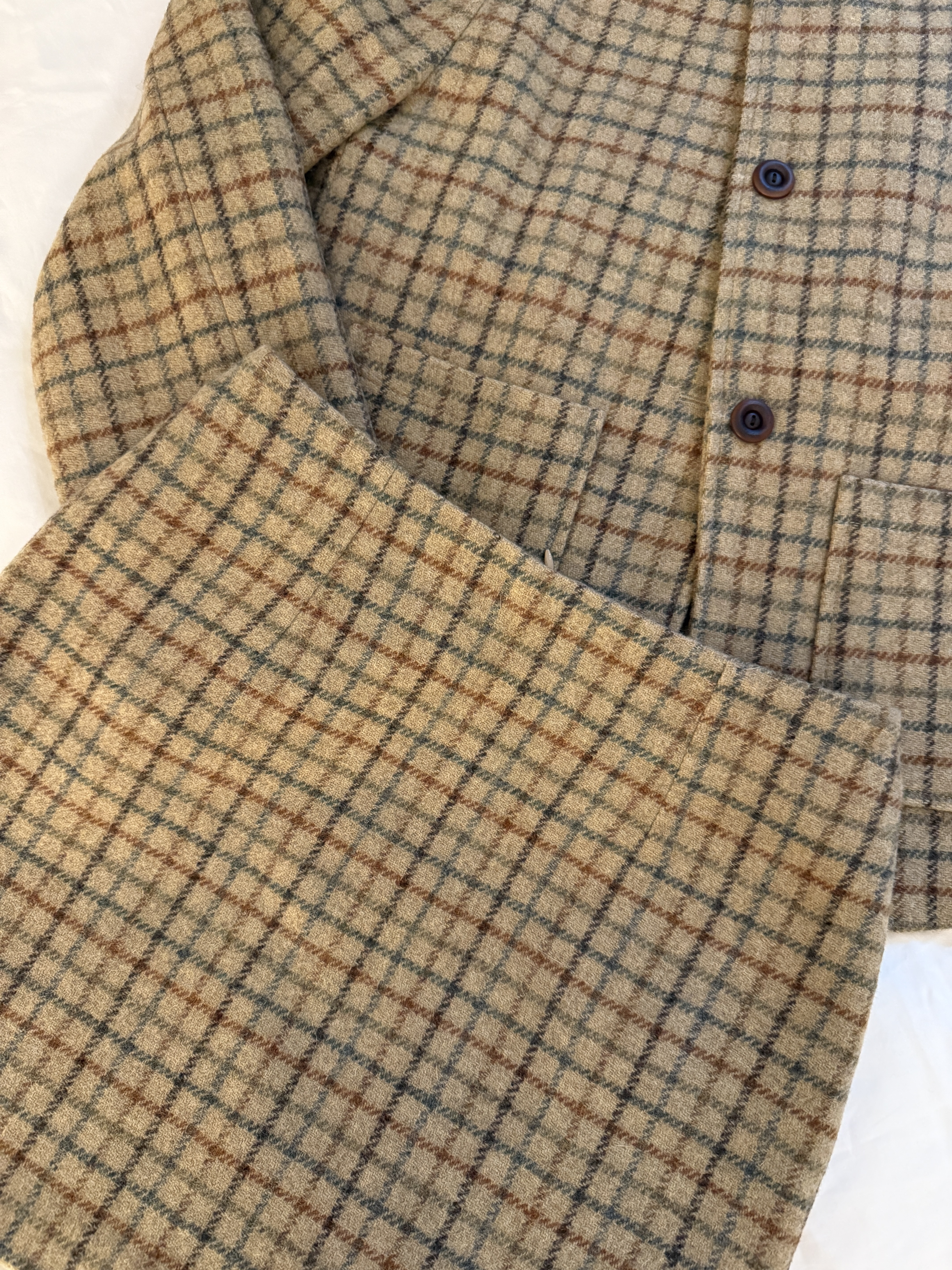 Melton wool check skirt (現貨)