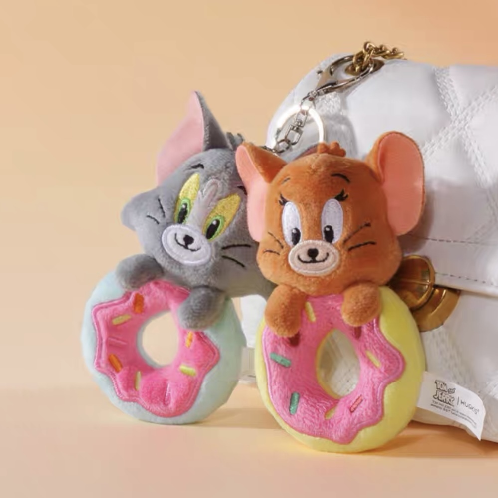TOM AND JERRY 湯姆貓與傑利鼠 趣味 甜甜圈 毛絨掛件 鑰匙圈 吊飾 華納正版授權
