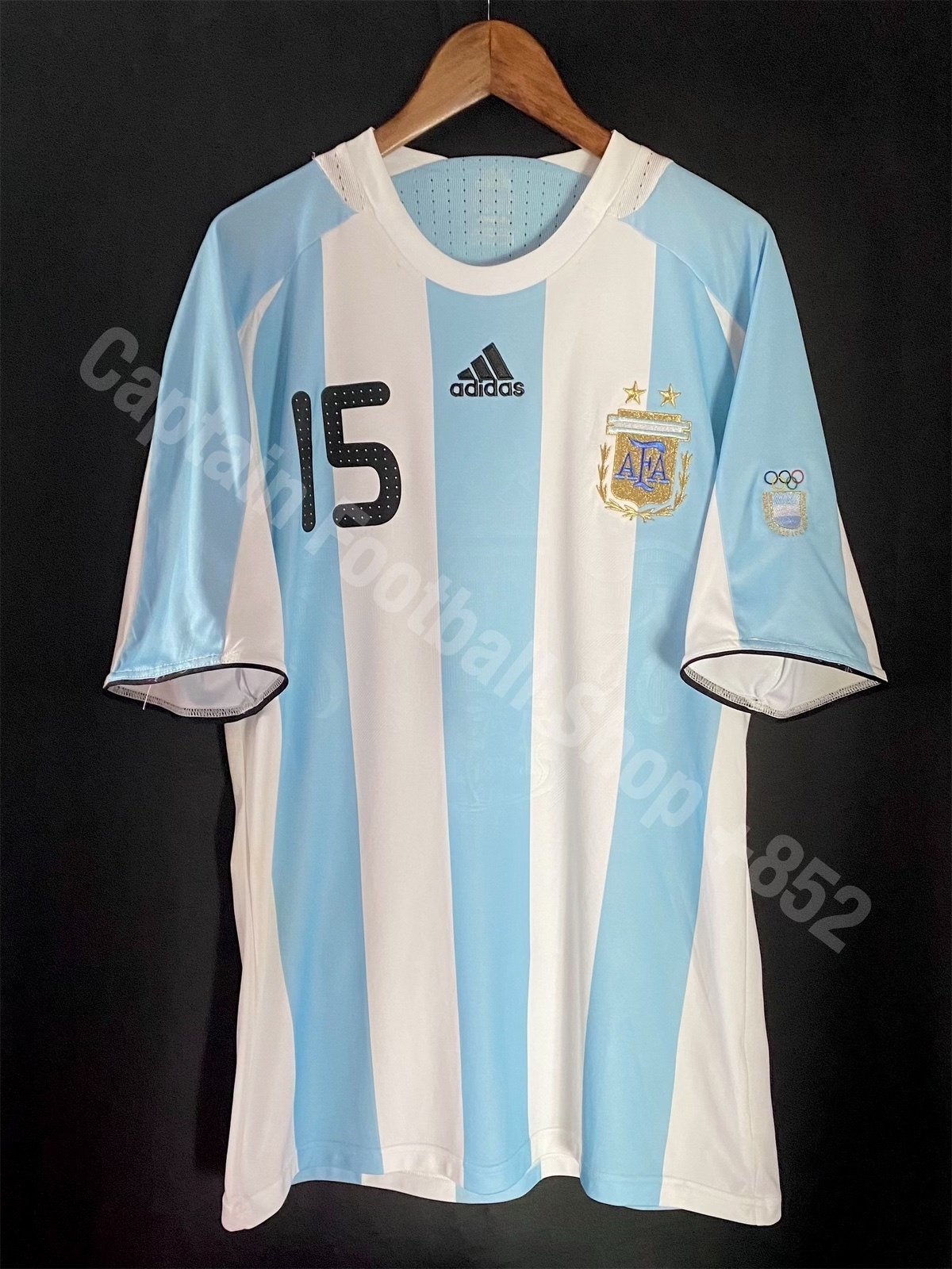 Argentina 2008 Beijing Olympic Adidas Home Shirt #15 MESSI