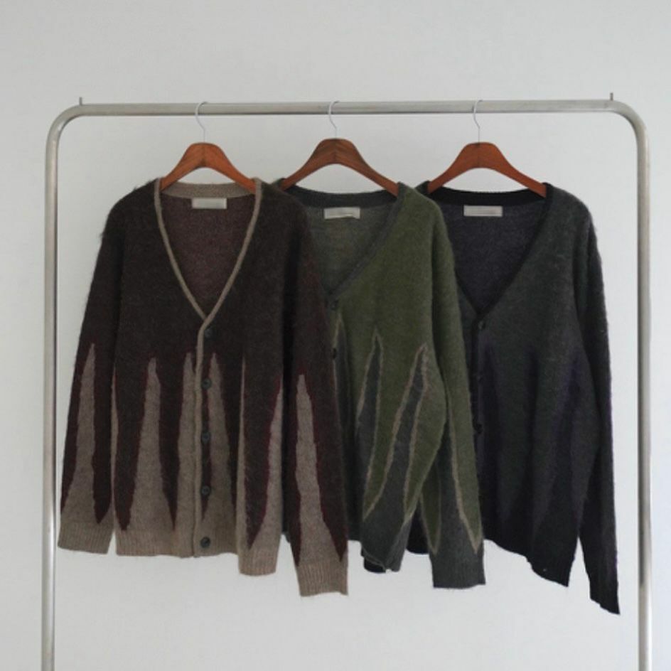 拼色開胸針織外套 12GAUGE-040JK