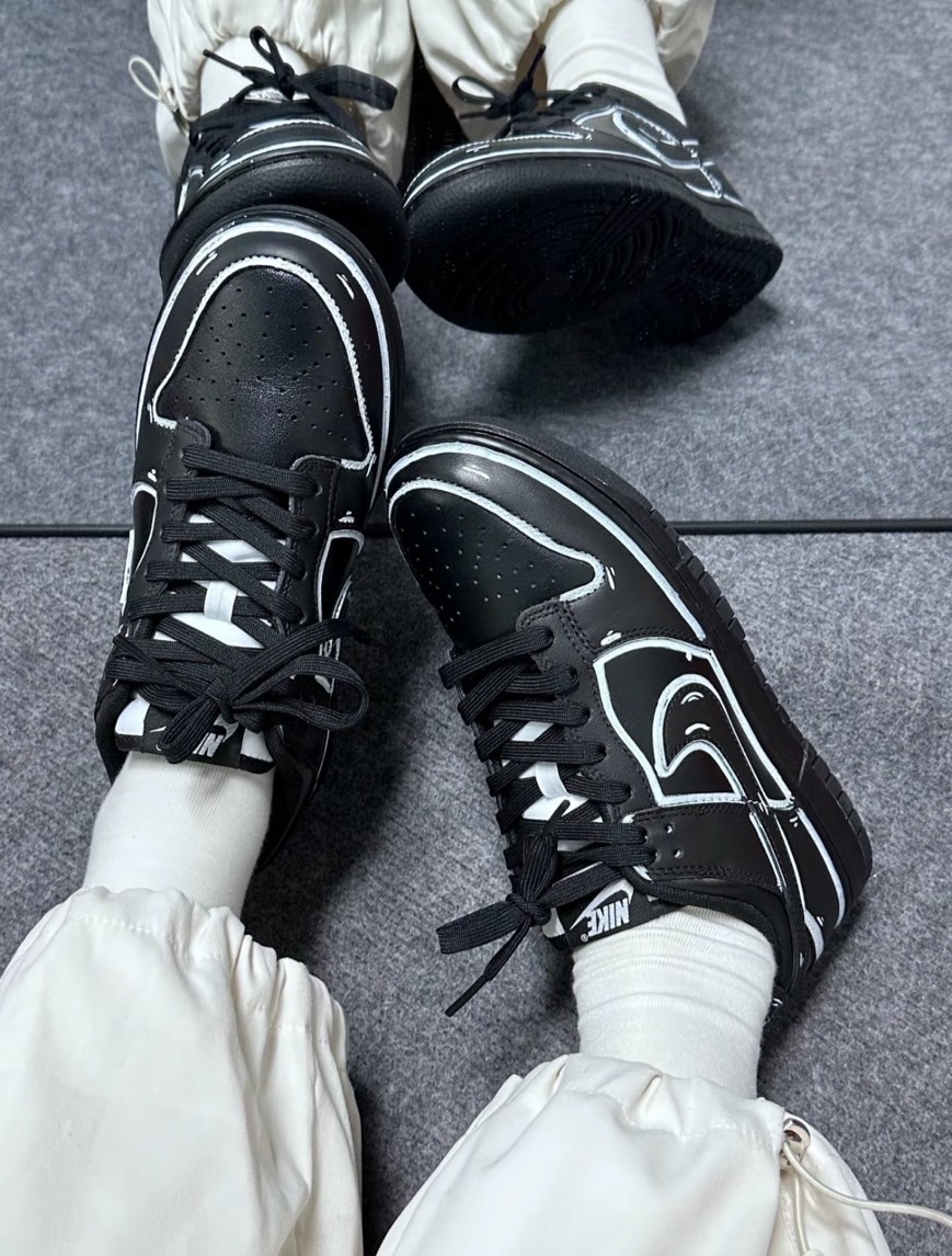 Nike Dunk Retro "Black" 塗鴉 全黑 黑色 次元黑骑士 DD1391100(Team113-次元黑骑士S-BOX)