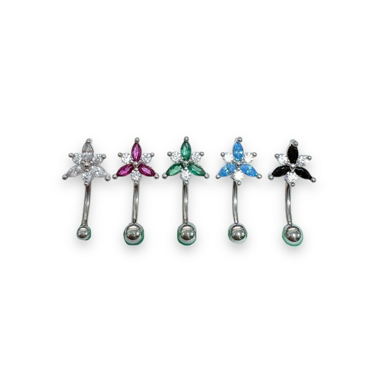 鋼眉環-葉形鋯花 5色