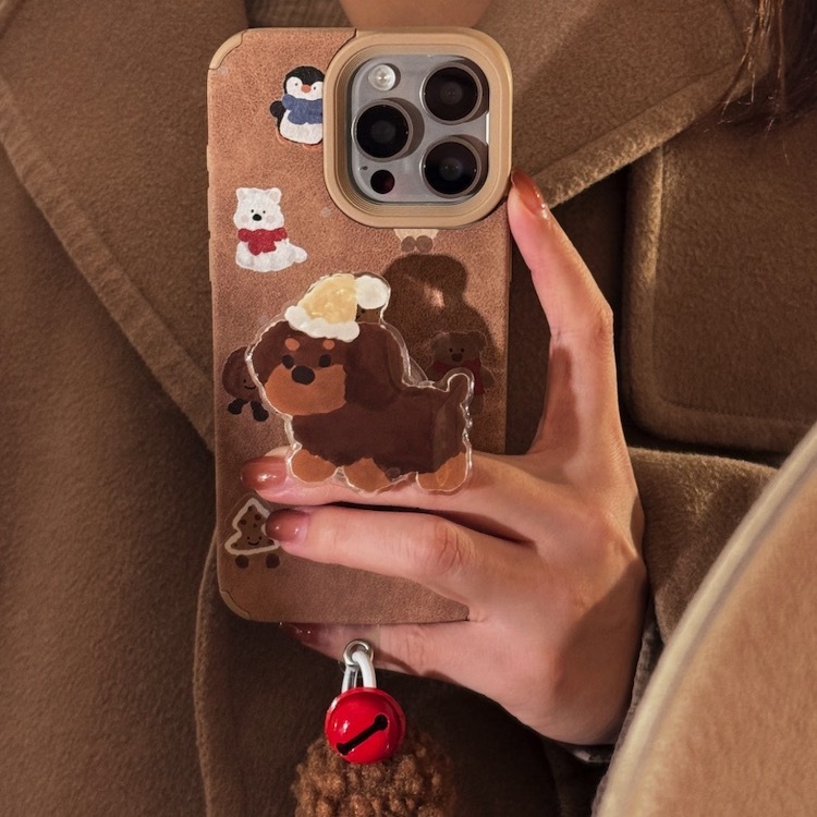 《11173》仿麂皮冬日臘腸手機殼(僅手機殼與支架)