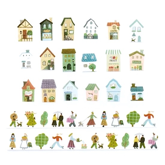 Bande Sticker Tape Set－A City full of Kindness  (Japanese Stationery Brand)