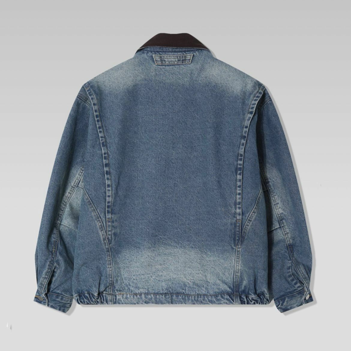 洗水拼領拉鍊牛仔褸 TAC-0023JK