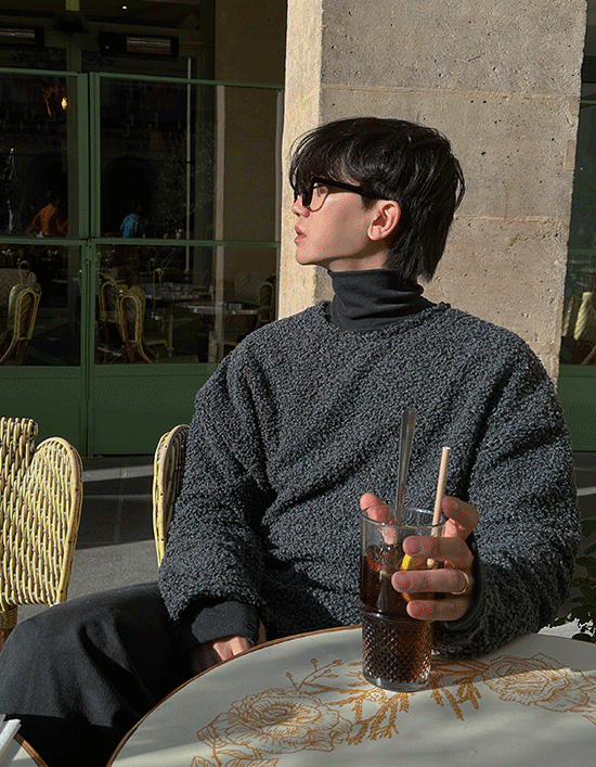 (韓國獨家特價)比熊毛圈針織長袖T恤