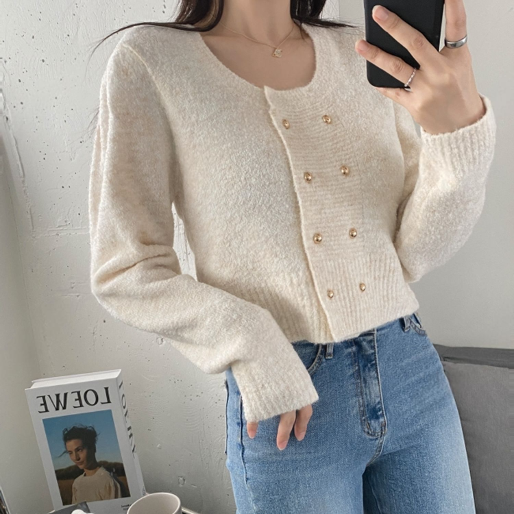 雙排扣開衫外套(四色)