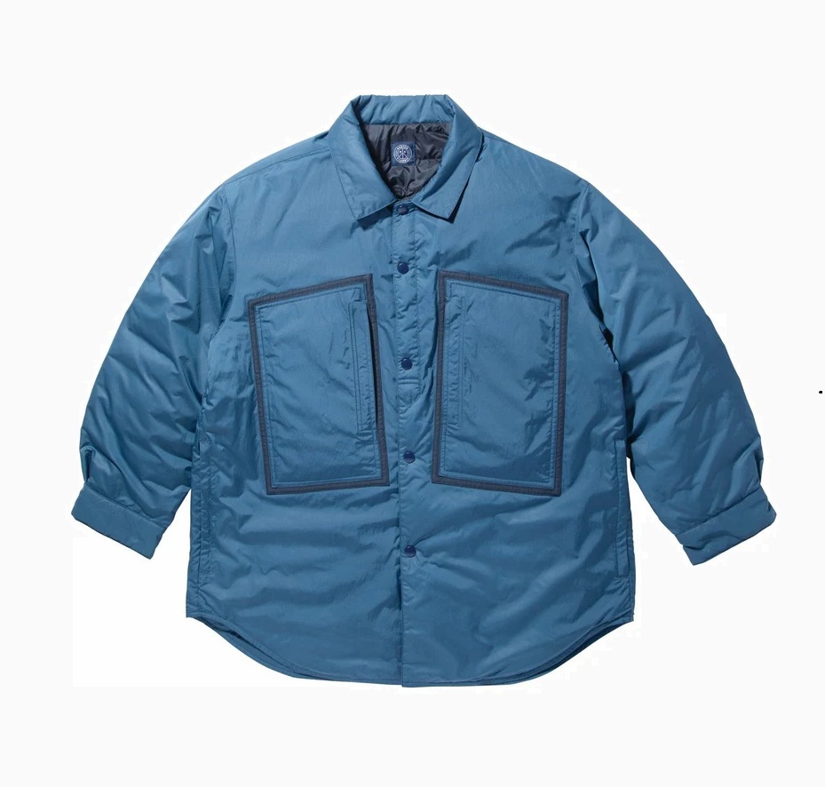 PORTER CLASSIC SHEEN NYLON SHIRT COAT - BLUE PRE ORDER ITEM (預訂中)