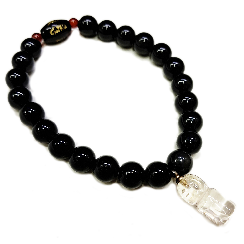 地藏王{水晶}+黑曜岩手珠8mm【十方】134367