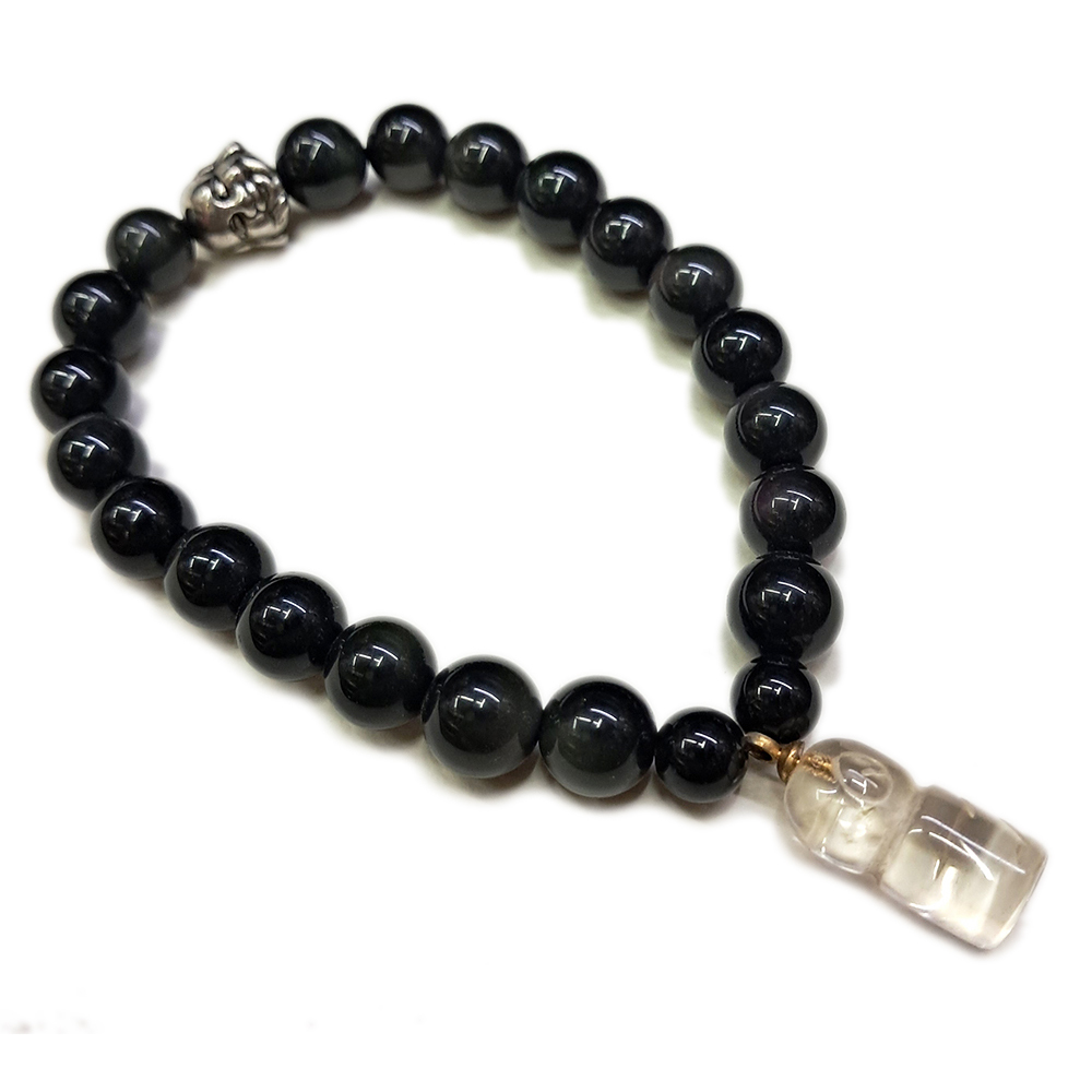 地藏王{水晶}+黑曜岩手珠8mm【十方】134367