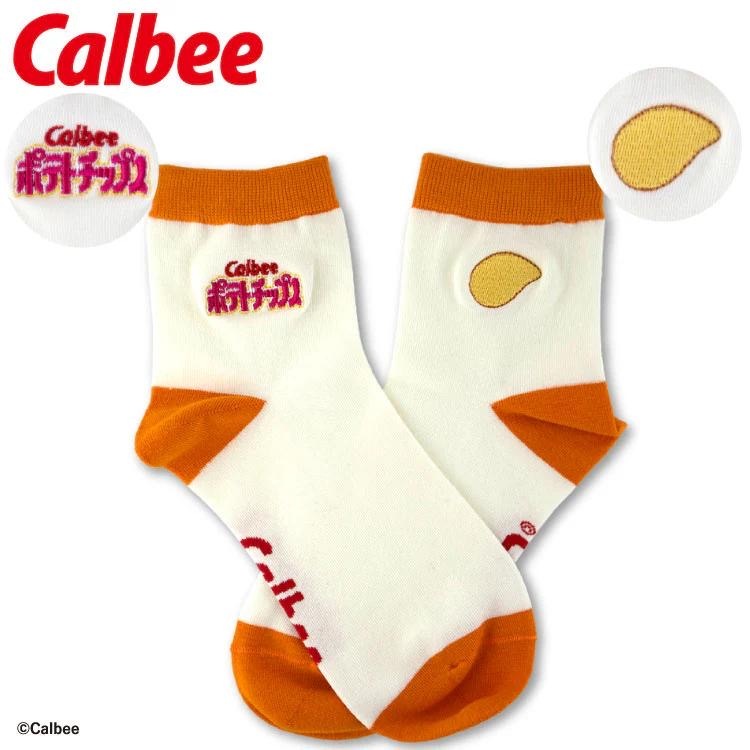 JP 卡樂B薯片刺繡中筒襪 23-25 6405