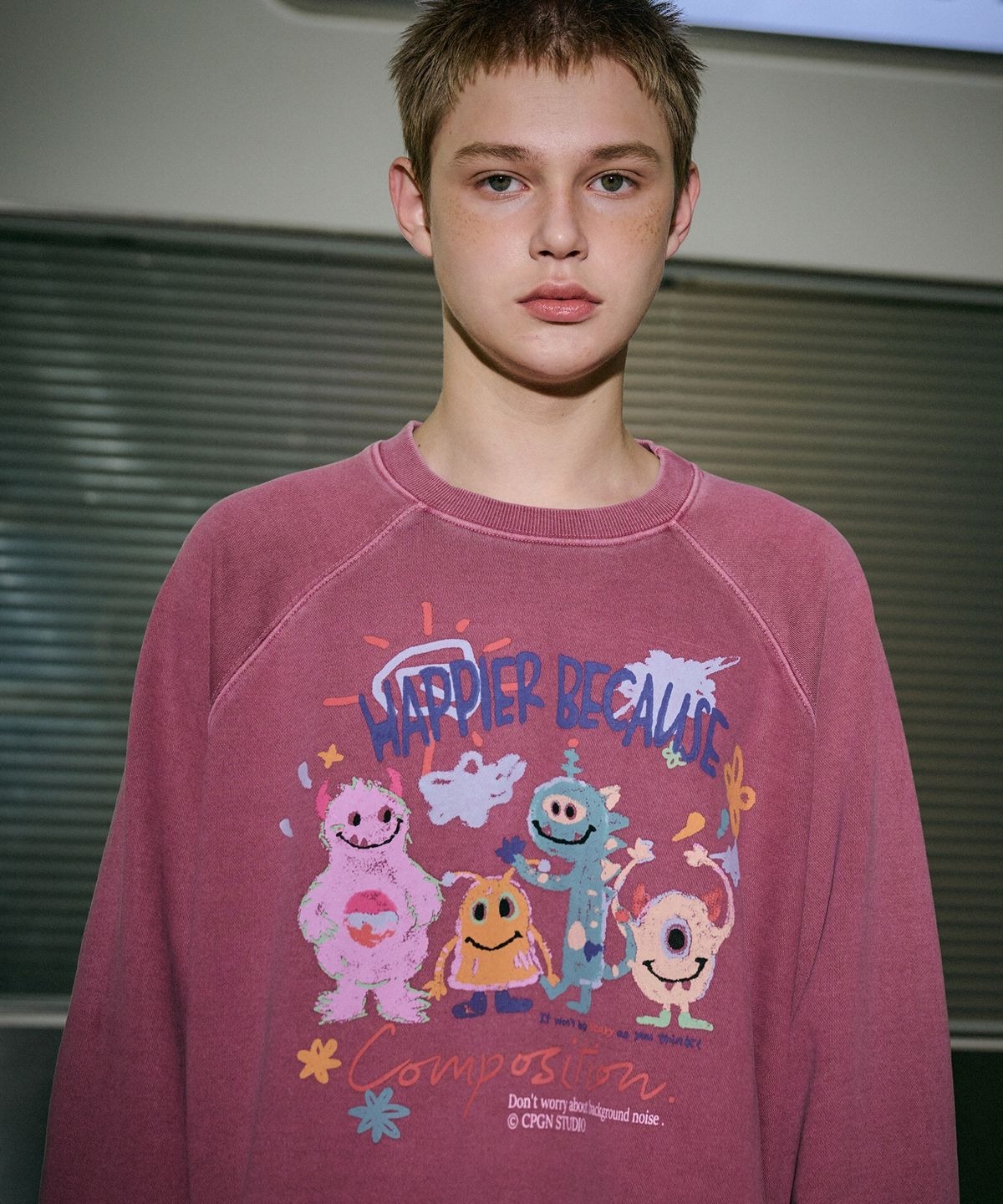【CPGN STUDIO】WAVE aesthetic Pigment Sweatshirt CPGN STUDIO) Happy Day Pigment Sweatshirt | 3color