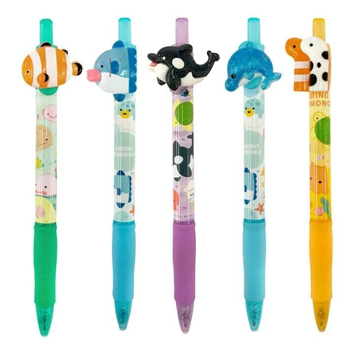 【超人氣】JP 日本閃閃水族館海洋生物 黑色原子筆 0446