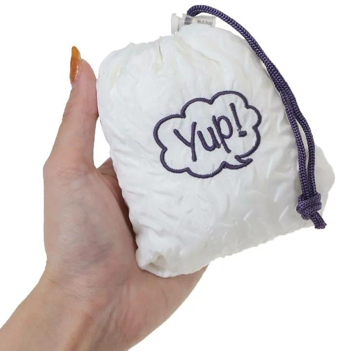 JP 超可愛派對款皺紋收納環保袋 白 0078