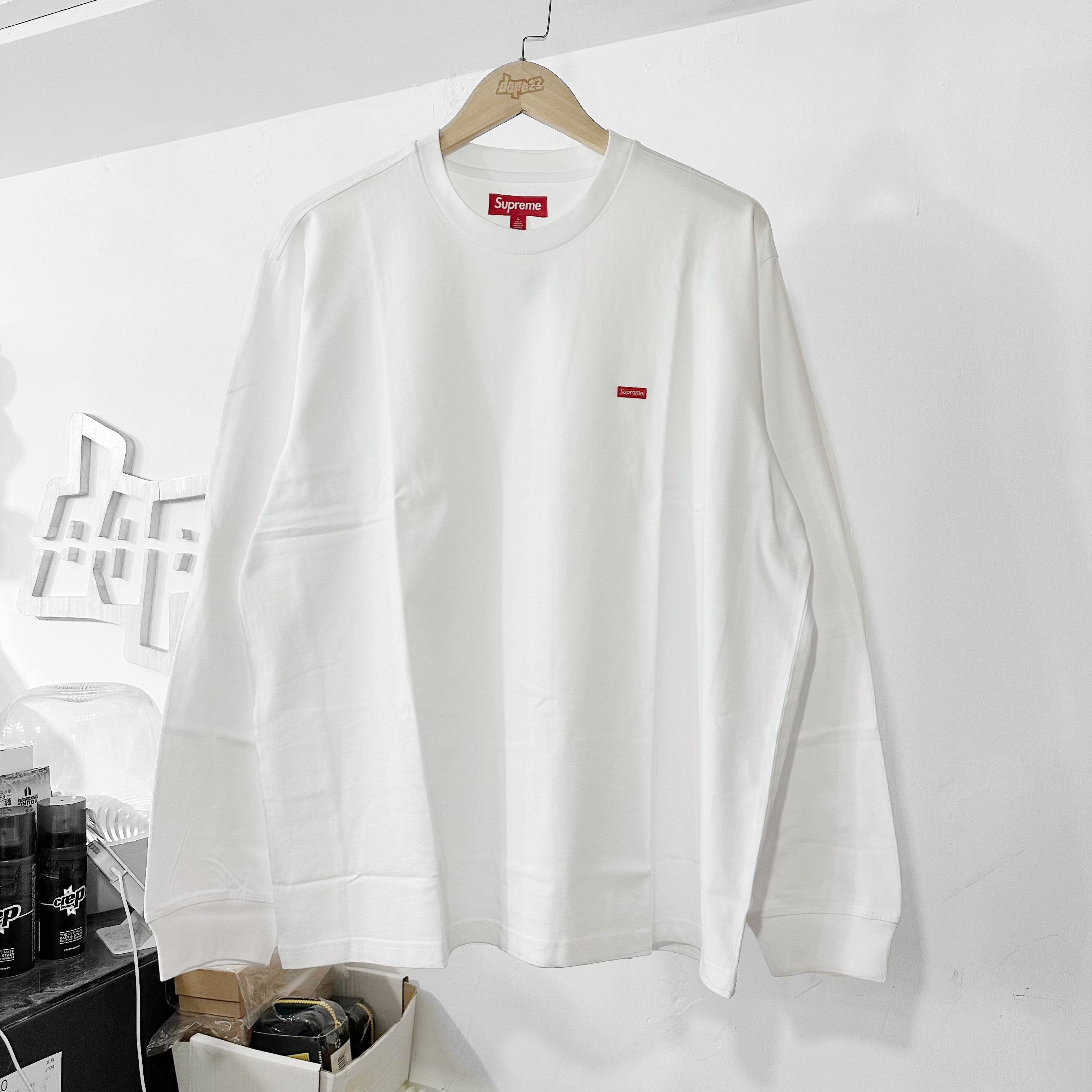 SUPREME FW24 SMALL BOX LS LONG TEE WHITE