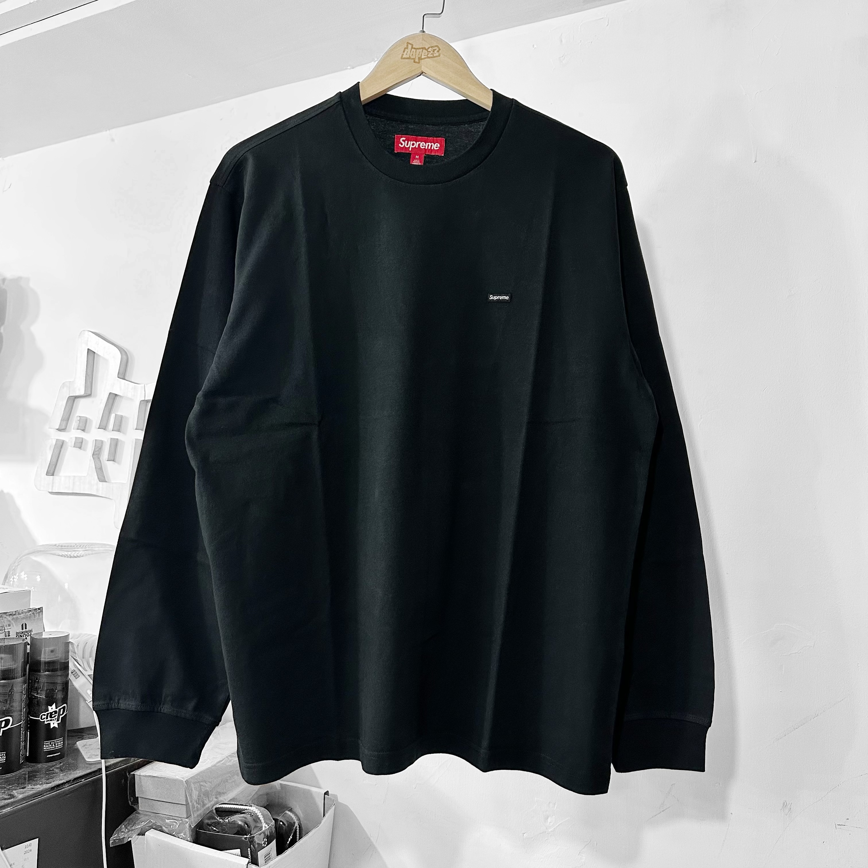 SUPREME FW24 SMALL BOX LS LONG TEE BLACK